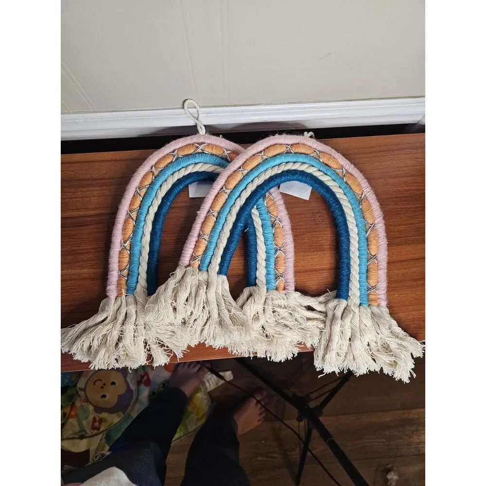 Rainbow Macrame Tapestry Wall Hanging Home Decor Boho Girls Room